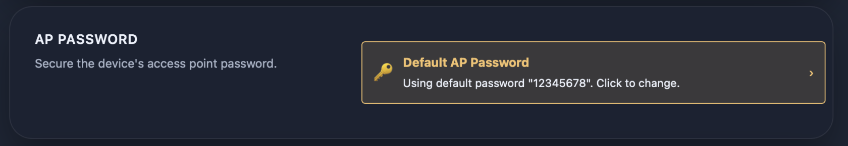Passwort-Warnung Access Point
