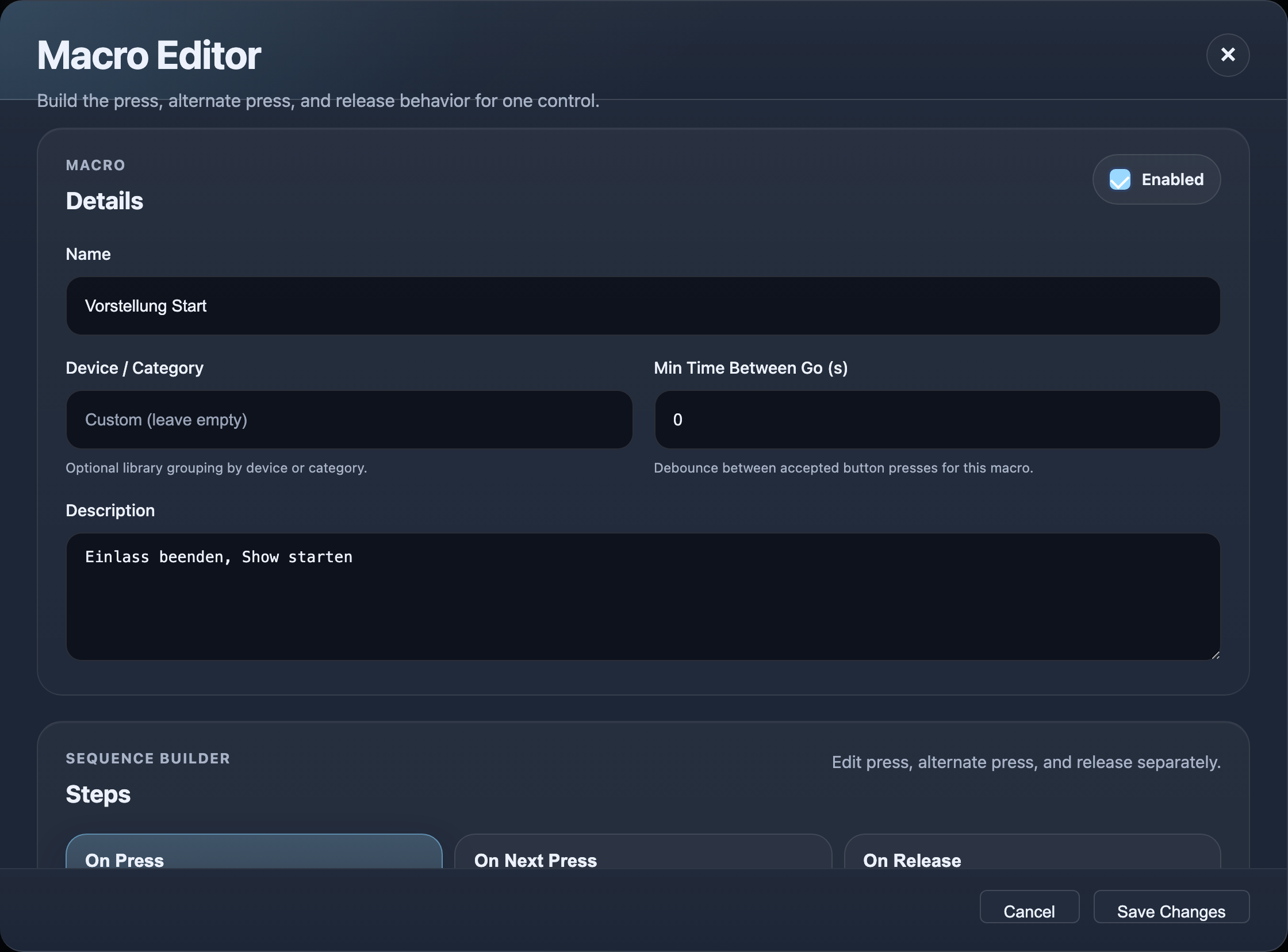 Multi-Step-Editor